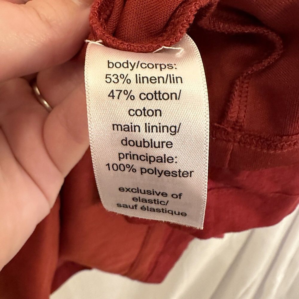 Maurices Women Size XXL Dress Red Linen Blend Tank Faux‎ Wrap Button Up V Neck - Picture 8 of 8